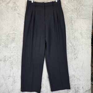 Wilfred The Effortless Pant Womens 12 Black High Rise Pleated Wide Leg Trousers